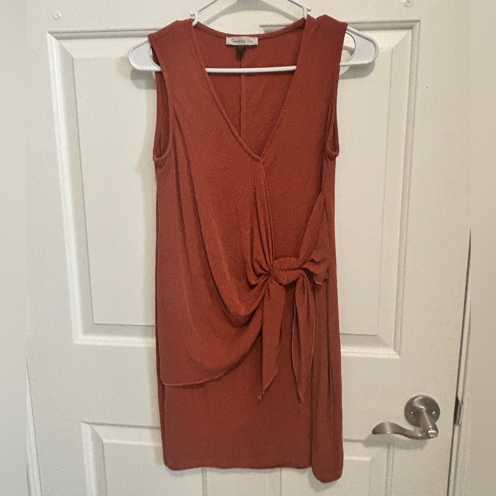 Anthropologie Drew Rust Tie Front Dress